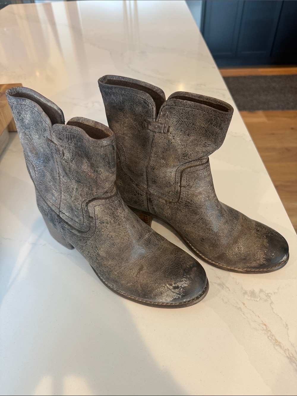 Women's Diba True Distressed Gray Western Ankle Boots - Women's Size 9